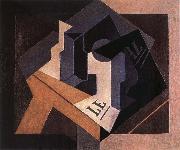 Juan Gris Fruit dish and bottle oil painting picture wholesale